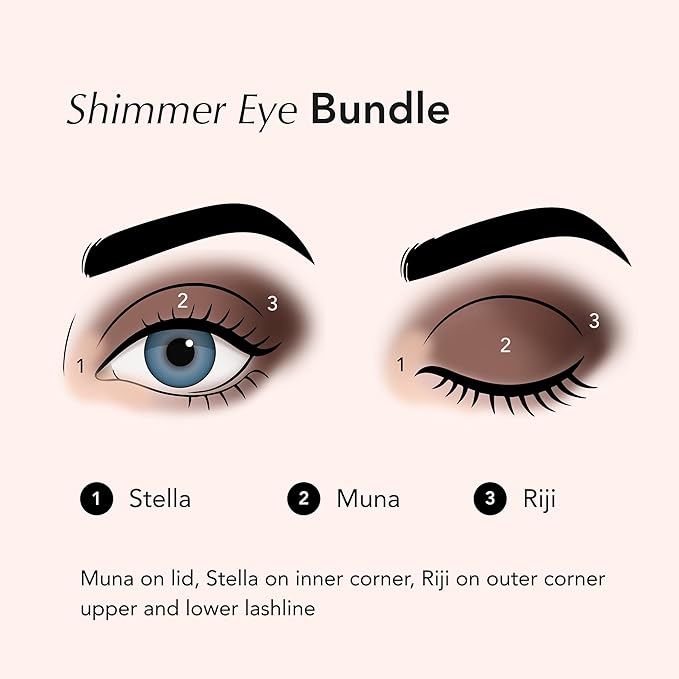 Thrive Causemetics Brilliant Eye Brightener Shimmer Classic Eyeshadow Stick Bundle, 3 Shades, Waterproof & Crease Proof Cream to Powder Long Lasting Formula, 3 Shadow Sticks & Confetti Makeup Bag