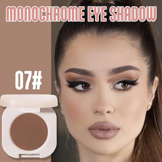 Single Nude Coffee Brown Matte Eyeshadow,Bright Intense Monochrome Eye Shadow,Apply Makeup Easily,Matte Pressed Powder Single Eyeshadow,24 Hour Eye Makeup Longwear Waterproof