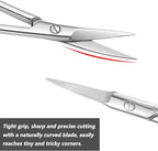 2 Pack Stainless Steel Cuticle Scissors Extra Fine Curved Blade Multi-Purpose Grooming Scissors for Manicure Pedicure Eyebrow Nail Eyelash Beards, Silver