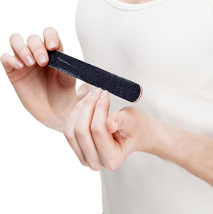21 Pcs Nail File 100/180 Grit Nail Files,Black Double Sided Emery Boards