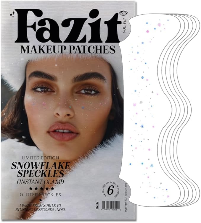 Fazit Makeup Patches - Snowflake Speckles - Glow Up Make-Up Patches - Cute Glitter Makeup Accessories for Women - Cosmetic Glitter for Face