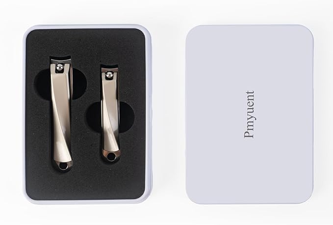 2 Pack Nail Clippers Set - Stainless Steel Fingernail & Toenail Clippers, Sharp Nail Trimmers for Men Women Adult
