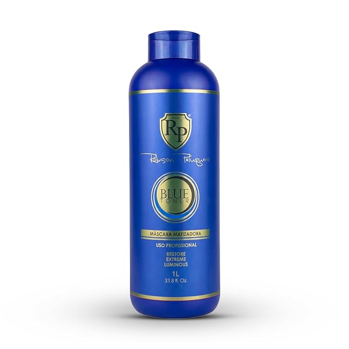 Robson Peluquero Blue Hair Gloss Toner for Blonde Hair, Platinum Blonde | Neutralize, Correct, Enhance Color & Hydrates| No Yellow Orange & Cooper Tones for Brassy Hair, Bleached, Highlights- 34 Fl.oz