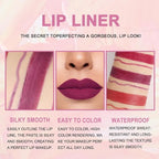 evpct 3Pcs Plum Purple Wine Mauve Red Lip Liner and Lipstick Set for Women Matte Matt 24 Hour Lipstick Pen and with Lip Liner Pencil Set Long Lasting 24 labial labiales mate 24 horas originales