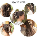 FRAMAR Large Claw Clips For Thick Hair – Large Hair Clip For Thick Hair, Big Hair Clips For Women, Claws Clips For Women, Pink Hair Clips, Pink Claw Clip - 4 Pack Non Slip Matte Finish