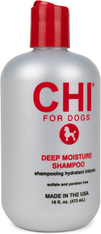 CHI for Dogs Deep Moisture Shampoo - Best Hydrating Formula for Dry Skin - Moisturizing Dog Wash with Soothing Ingredients - Paraben and Sulfate Free - Made in USA, 16 Fl Oz