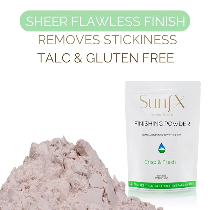 SunFX Post Spray Tan Translucent Finishing Powder | Talc Free | Sunless Tanning Setting Powder | Shimmer | Crisp & Fresh - 1lb