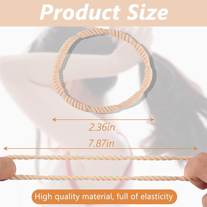Boho Hair Accessories - 24PCS Hair Tie Bracelets for Women, No Damage for Thick, Thin, Medium, and Long Hair Ponytails
