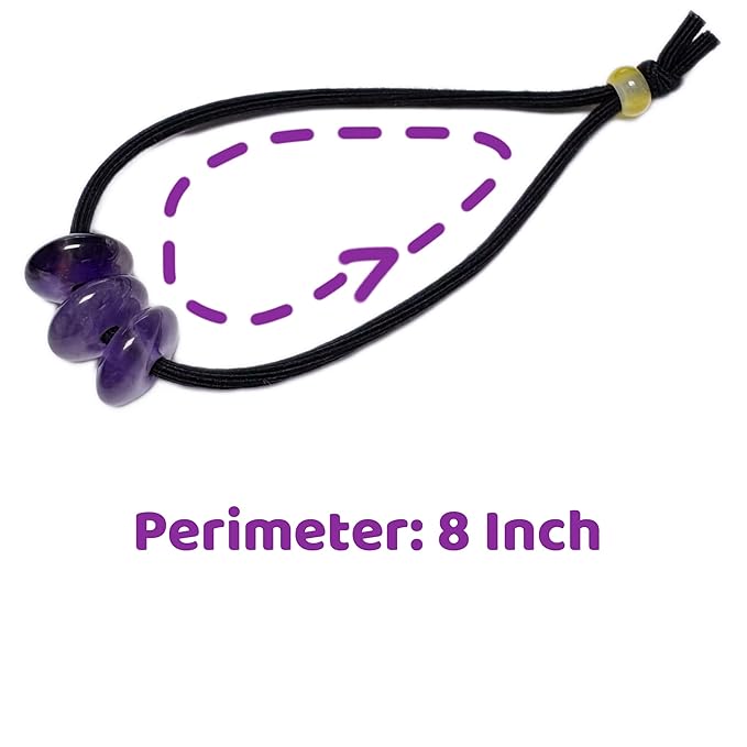 Elastic Hair Tie for Women Real Gemstone beads Ponytail Holders Hair Accessories hair elastic tie for Women Men (Lepidolite)