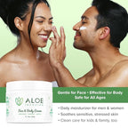 Aloe Infusion Aloe Vera Face & Body Cream – Natural Moisturizer for Dry, Sensitive & Irritated Skin – Hydrating, Non-Greasy Lotion with Shea Butter & Manuka Honey – After-Sun Care & Eczema Cream