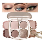 Mini Neutral Nude Cool-Toned Eyeshadow Makeup Palette with Mirror – Matte & Shimmer High Pigment Blendable Long-Lasting Mini Smokey Eye & Contour Makeup Palette, Perfect for Blue, Green & Brown Eyes