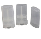 15ml Empty Oval Lip Balm Tubes Deodorant Containers Lip Balm Tubes Lip Gloss Container Holder With Caps Clear/White Pack of 6pcs (Transparent)