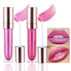 evpct 2Pcs Blush Red Pink Pearlescent Chameleon Shimmer Glitter Lipstick Lip Gloss, Long Lasting Waterproof Glitter Metallic Sparkly Glossy Lip Gloss Tint Stain Liquid Lipsticks Makeup Set for Women