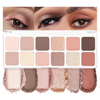 AMY'S DIARY 12 Colors Nude Eyeshadow Palette – Matte & Shimmer Natural Warm Tones for Everyday Makeup – Long-Lasting Blendable Soft Pigment Eye Shadow Set for Brown Eyes