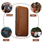 FAMILIFE Manicure Set, Professional Nail Kit Nail Clipper Set, 12PCS Stainless Steel Manicure Kit, with Brown Leather Travel Case Luxury Gifts for Him