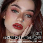 evpct 1Pcs Dark Red Matte Liquid Lipstick Lip Stain Sets for Women, Skull Face Deep Red Matte+Lipstick Long Lasting Permanent 24 hr Hours Magic Lipstick 24 Hours original Waterproof, 15#