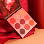 docolor Eyeshadow Palette 9Colors Red Eyeshadow Gemstone Shadow Palettes Highly Pigmented Mattes Shimmers Smokey Glitter Cream Colorful Powder Blendable Long Lasting Waterproof Makeup Palette