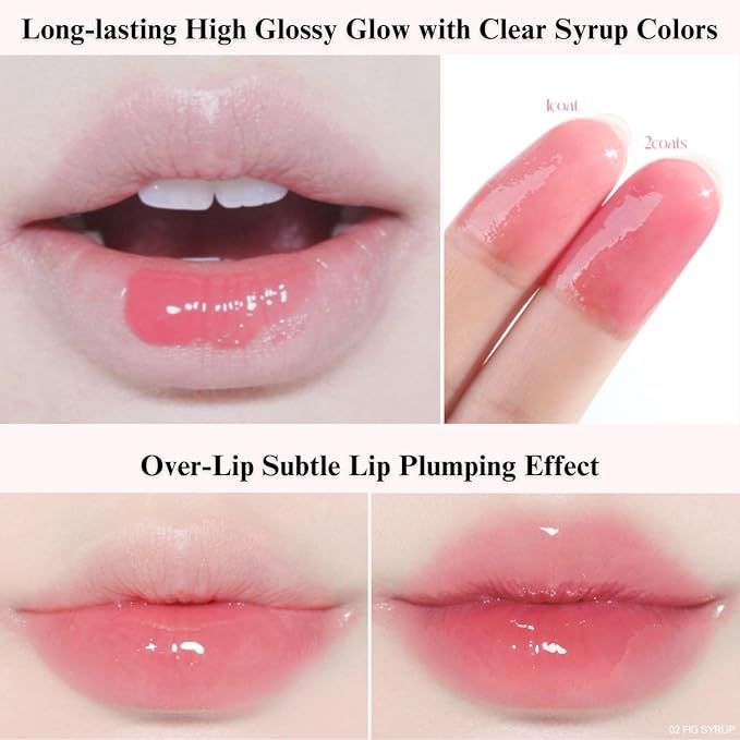 BBIA Over Glaze Lip Gloss - Plumping & Volumizing Glossy Lip Tint with High-Glow Glassy Shine Finish, Naturally Moisturizing, Non-Sticky, Lightweight, Vegan, Korean Makeup (05 GRAPEFRUIT SYRUP)