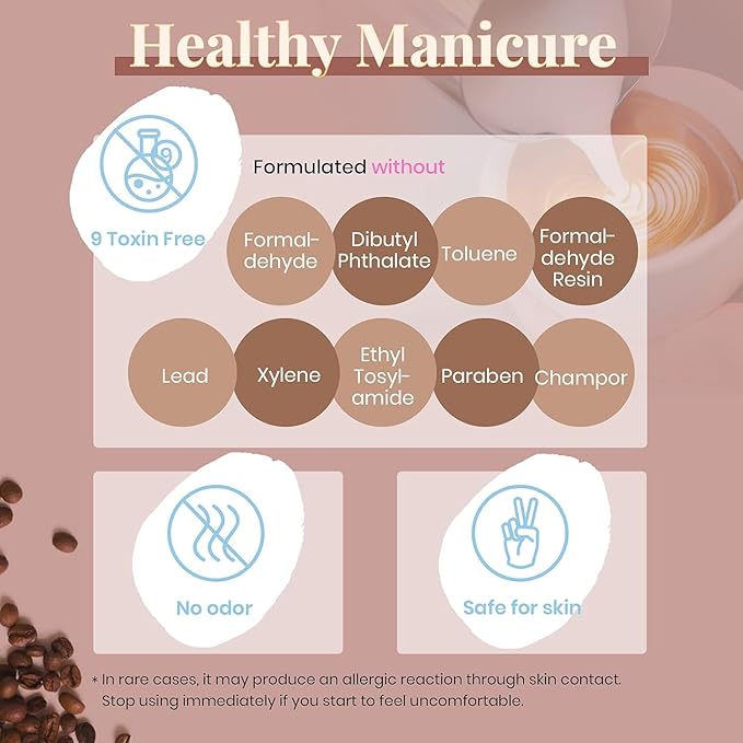 Beetles Winter Gel Polish Colors Brown Beige Mauve Pink Nude White Neutral 6 Colors Gel Nail Polish Set for Nail Art Manicure Soak Off Uv LED Nail Lamp Needed Gifts for Women Coffee Time