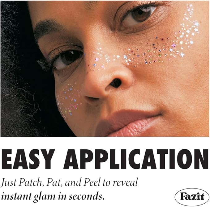 Fazit Makeup Patches - Sprinkled Speckles - Glow Up Make-Up Patches - Cute Glitter Makeup Accessories for Women - Cosmetic Glitter for Face