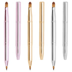 3 Pack Lip Brush for Lipstick Retractable Lip Brushes Double-Ended Lips Makeup Brushes with Lid for Lipstick Lips Gloss