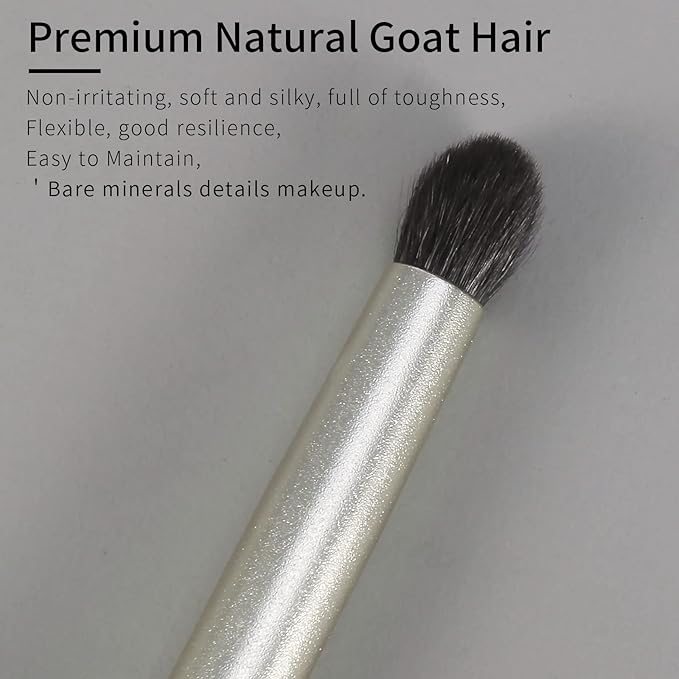 Small Goat Hair Eye Shadow Brush - Blending Brush for Eyeshadow, Nose Contour & More. Gold, E204M