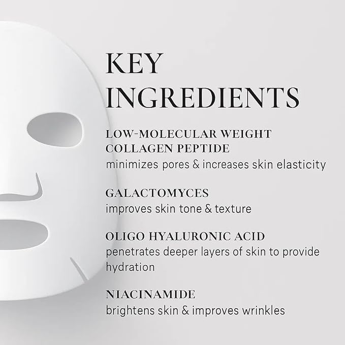Snoova Bio-Lift Collagen Jelly Mask – White 2-Piece Hydrogel Sheet Mask for Hydrating, Firming & Barrier Support (4 Pack) (White Collagen)