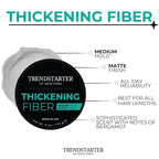 TRENDSTARTER - THICKENING FIBER (4oz) (PACK of 2) - Medium Hold - Matte Finish - Premium Hair Thickening Clay Pomade - Water-Based - All-Day Hold Styling Product