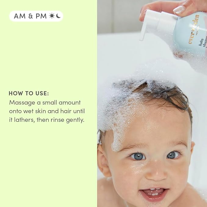 Evereden Baby Shampoo & Body Wash 2-in-1, 8.5 fl oz | Gentle, Non-Toxic, Fragrance-Free, Hydrating Formula for Sensitive Skin