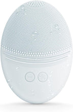 EZBASICS Facial Cleansing Brush Made with Ultra Hygienic Soft Silicone, Waterproof Sonic Vibrating Face Brush for Deep Cleansing, Gentle Massaging, Inductive Charging (Grey) 1 Pack+5 Speed Settings