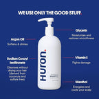 Huron Jumbo Shower Kit - Shampoo, Conditioner, & Body Wash For Men - Citrus + Eucalyptus Scent - Hydrating & Nourishing Men’s Shampoo & Conditioner (30.3 Oz Each)