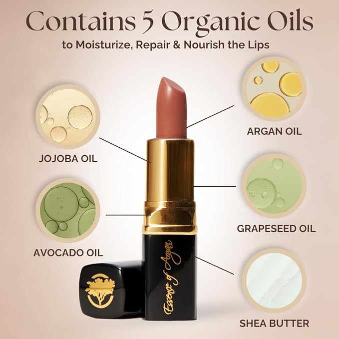 Essence Of Argan Pink & Teaberry Lipstick Set Deep Moisturizing, Long Lasting Lip Care with Pure Argan Oil and Shea Butter