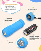 EverBrite 16-Pack Mini LED Flashlight Set, Small Flash Lights Assorted 4 Colors, 48 AAA Batteries Included, for Emergency, Camping, Hiking, Outdoor Activities, Bulk Holiday Gifts