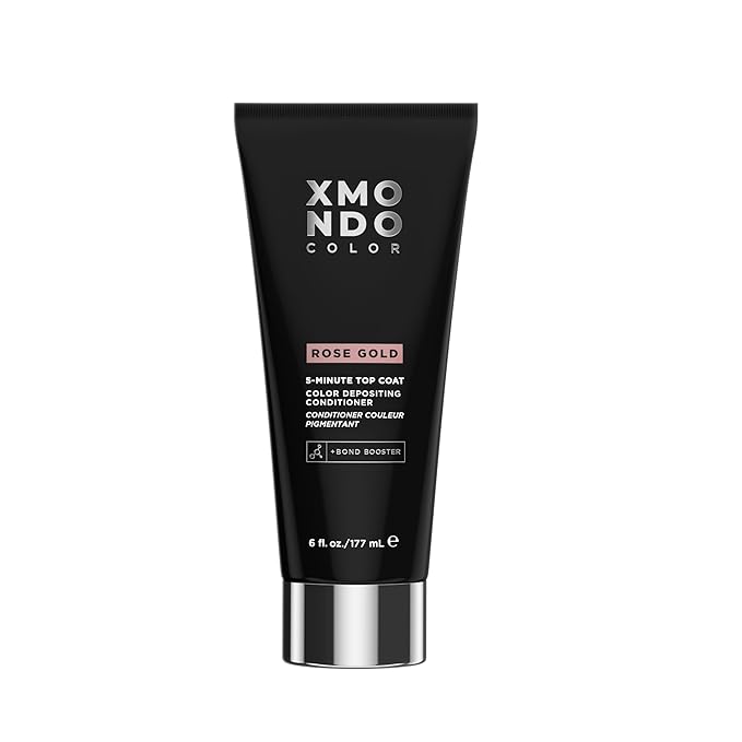 XMONDO Hair 5-Minute Top Coat – Rose Gold Color-Depositing Conditioner with Bond Booster, Hyaluronic Acid & Plant Protein, Pastel Hair Color, 6 fl oz