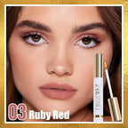2025 New 24K Gold Liquid Lip Gloss Peel Off Lip Stain Tattoo with Tweezer, Ruby Red Lips Stain Peel Off Masque, Long Lasting Waterproof Lip Tint Stain, Transfer-proof for All Skin Types 03#