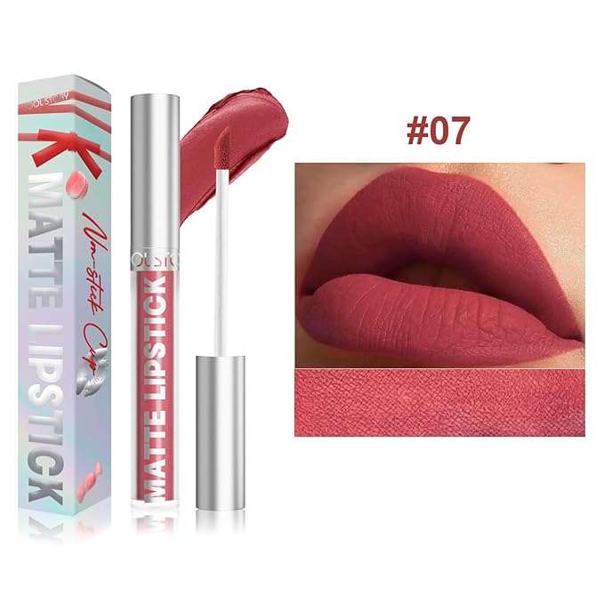 COOL STORY Matte Lip Stain Tint Highly Pigmented Color Long-Lasting Waterproof (07)
