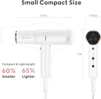 Hair Dryer, IG INGLAM Professional 110,000 RPM High Speed Blow Dryer, Negative Ion Low Noise 3 Heat Settings & 3 Speed & Cold Settings, Lightweight for Travel Home Salon Ionic Hair Dryer