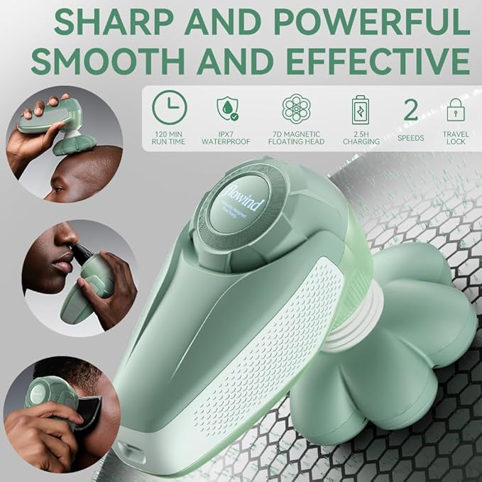 3-in-1 Groomer Shaver for Men, Bald Head Shaver & Beard Trimmer, Men’s Electric Shavers Wet/Dry IPX7 Waterproof, 120-Min USB Rechargeable Razor for Face & Body, Ideal Grooming Gift Set for Men