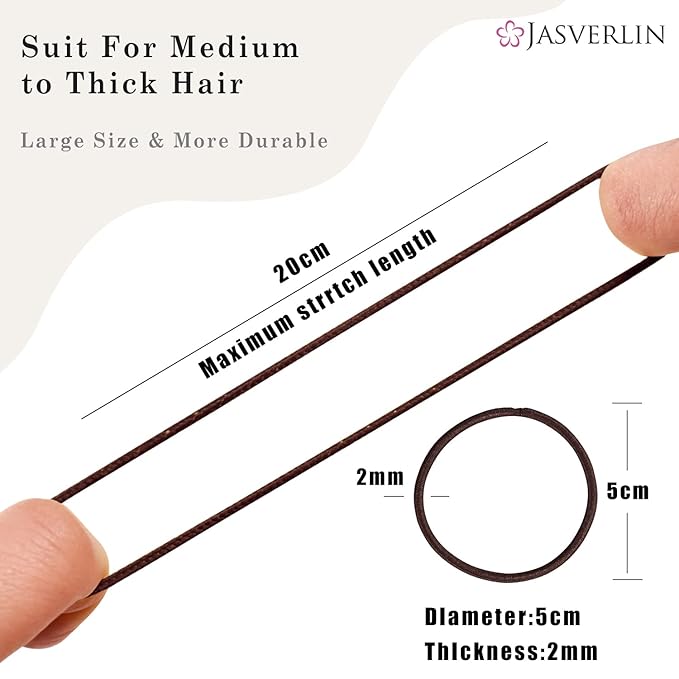 Dark Brown Thin Small Elastic Hair Ties, 2mm Hair Bands Accessories for Girls Women Kids, Non-Slip No Pull Strong Ponytail Holders for Fine to Medium Thick 80 Pcs