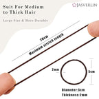 Dark Brown Thin Small Elastic Hair Ties, 2mm Hair Bands Accessories for Girls Women Kids, Non-Slip No Pull Strong Ponytail Holders for Fine to Medium Thick 80 Pcs