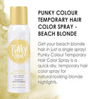 Punky Temporary Hair Highlight Spray – Beach Blonde, Washes Out, Temporary Hair Color Spray for Kids, Women, Hair-Dye, 3.5 oz, 2 Pack