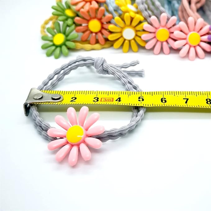 5pairs/Lot Sweet Hair Band Girl Hair Ties Hair Accessoires Small Sun Flower Design Rubber Band Perfect for Hair Style (Gray Tie)