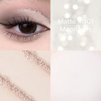 KYDA 2 Colors Single Matte Eyeshadow, Off White Vanilla + Nude Beige Brown, Ultra-fine Lightweight Powder, Daily Matte Pressed Eyeshadow, Moonlight & Milk Tea