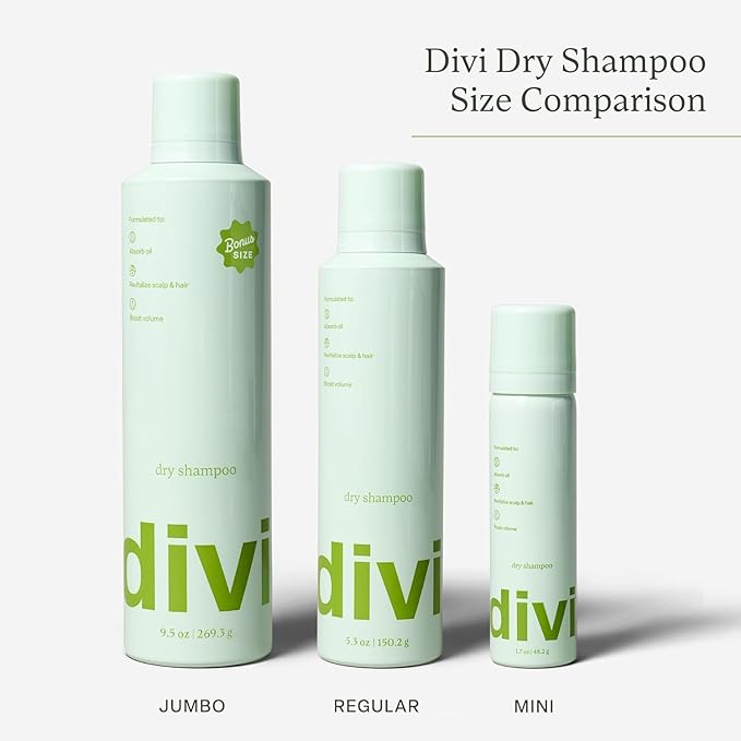 Divi Dry Shampoo Spray for Men & Women - Formulated to Absorb Oil, Balance the Scalp and Extend Time Between Washes - Free of Benzene, Butane, Propane and Talc