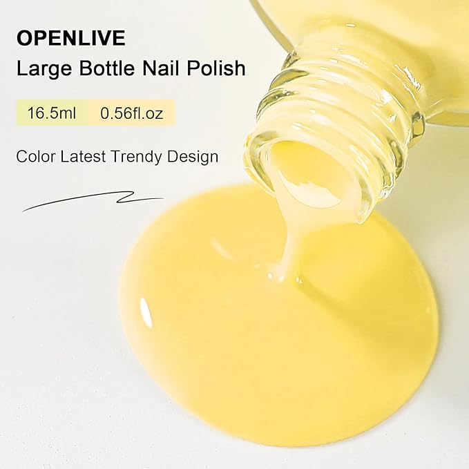 16.5ml Lemon Yellow Nail Polish Large Volume Quick Drying Nail Polish, Fast Drying and Long Lasting Color Nail Art DIY Home Manicure Gift for Women