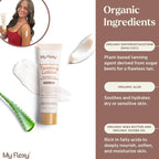 Sunless Tanning Lotion–100% Organic-Medium/Dark Tan, Natural Self Tanner, Non Toxic Gradual Tanning Moisturizer, Streak-Free Self Tanning lotion for body, Sunless Tanner for Fake Tan for Women & Men