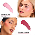 Sacheu Cheek STAY-N Liquid Blush for Cheeks — High Pigment, Buildable, Lightweight Cream Blush for Dewy & Radiant Flushed Cheeks — Long-lasting & Cruelty Free, Flirt Mode Duo