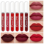 evpct 6Pcs Liquid Matte Lipstick Lipgloss Set for Women Dark Deep Bright Ruby Blood Brick Plum Mauve Rose Red labiales mate 24 horas originale matte larga duracion 24 Hour Lipstick Long Lasting