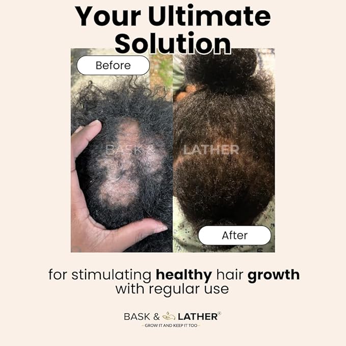 Bask & Lather Scalp Stimulator Hair Growth Oil, Cold Pressed Mint and Rosemary Blend with Grapeseed for Hair Growth, Organic Natural Leave in, All Hair Types, 2 Fl Oz