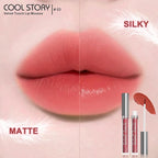 COOL STORY Velvet Lip Stain Mousse, Lip Tint Long-Lasting Waterproof Matte Finish (03)